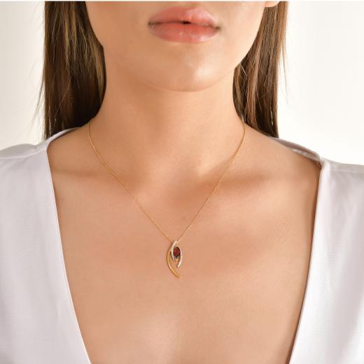 1.07 ct. Diamond Garnet Necklace